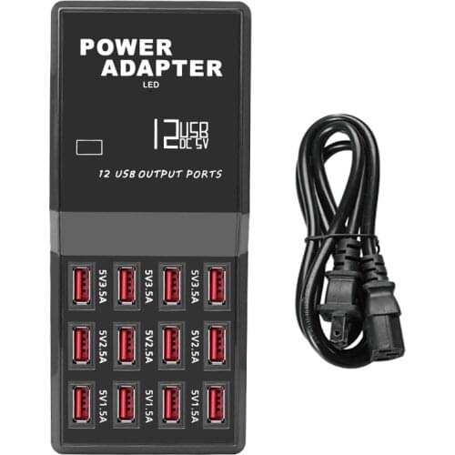 Universal 5V 1.5V-5A Portable 12 Ports USB Wall Travel Charger USB Desktop Wall Charger Hub Multi Port Rapid Adapter W858