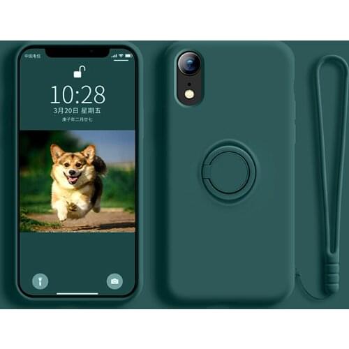 Luxury Soft Silicone Case For iPhone 12 11 Pro Max Mini XS XR X R 7 8 SE 2020 6 6S Plus 12Pro Phone Cover With Ring Holder Stand