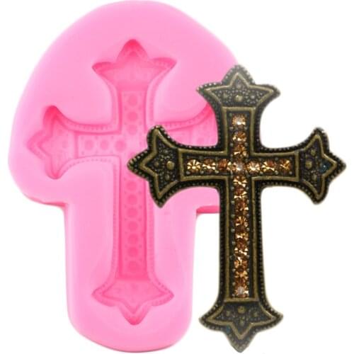 Cross Shape Silicone Mold Chocolate Making Mould Sugarcraft Fondant Cake Decorating Tools Cupcake Topper Resin Clay Candy Molds