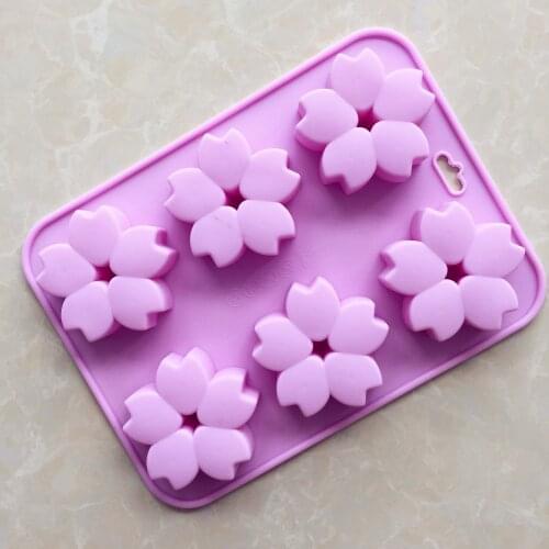 6 Cavity Cherry Blossom Silicone Cake Mold Fragrance Gypsum Mold XG145