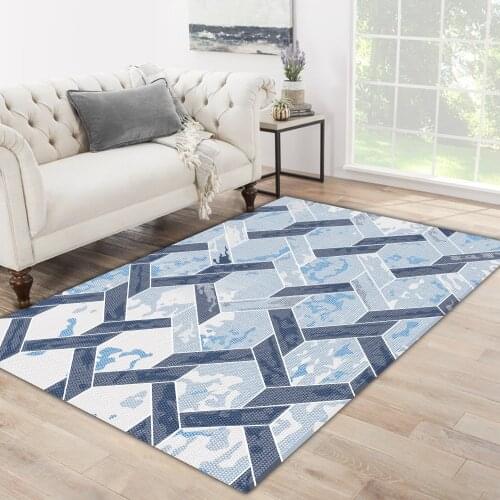 Blue grey white color chain rope patterned carpet modern carpet living room carpet free shipping soft textured carpet