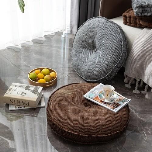 Modern Velvet Round Futon Floor Mat Chair Seat Booster Pad Patio Garden Bench Lounger Couch Back Cushion