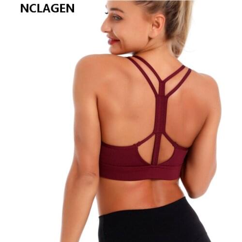 Sports Bra High Support Push Up Impact Crop Top Women Padded Training Solid Sexy Underwear Workout Gym Vest Fitness Tank Tops