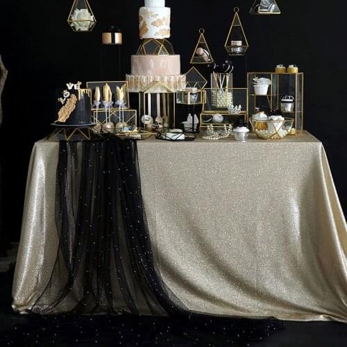 Tobs Cake Stand Gold Silver table cloth background Curtain Candy bar Pearlescent tablecloth home wedding decoration accessories