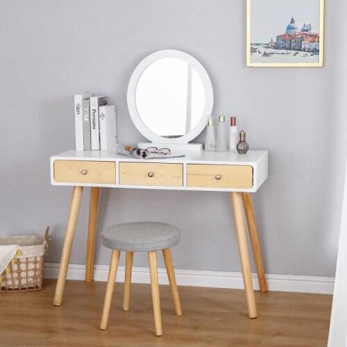 Dressing Table With Stool Modern Simple Makeup Storage Table 3 Drawer Dressing Table Vanity Table Bedroom Furniture HWC