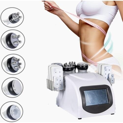 Ultrasonic Cavitation Vacuum Radio Frequency Laser 8 Pieces Multipolar Lipid Laser Beauty Machine 6 in 1 40K Slimming Machine
