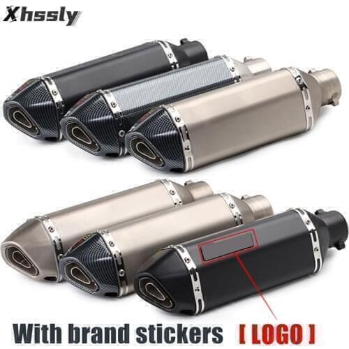Universal Motorcycle Muffler Exhaust Pipe AK Escape Moto For SUZUKI Intruder Vl 1500 Gsx600F Bandit 600 Gsr 600 Gs500 Tl1000R
