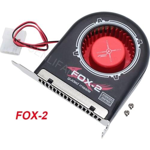 For Computer Chassis Cooling Fan PCI Slot Bit Fan Cooler Long Life Bearing Design High Air Flow FOX-2 System Blower DC12V 2Line