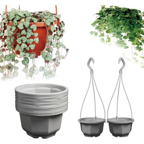 1Pc Octagonal Plastic Flower Basket Hanging Flower Pot Practical Reusable Outdoor Decorative