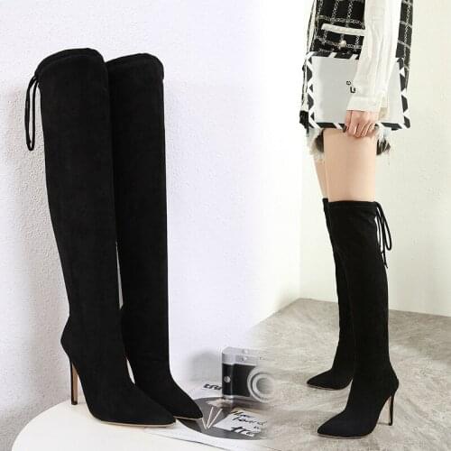 Womens Boots 2020 New Style for Autumn and Winter over the Knee Simple Plain Boots Womens Boots Boots High Heel All-match