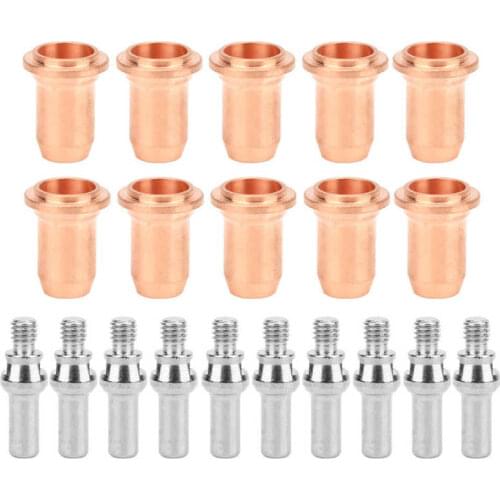 10 Pcs Plasma Electrode 52582 and 10 Pcs Tip Nozzle 51312 Kit for PT60 Plasma Torch Electrode