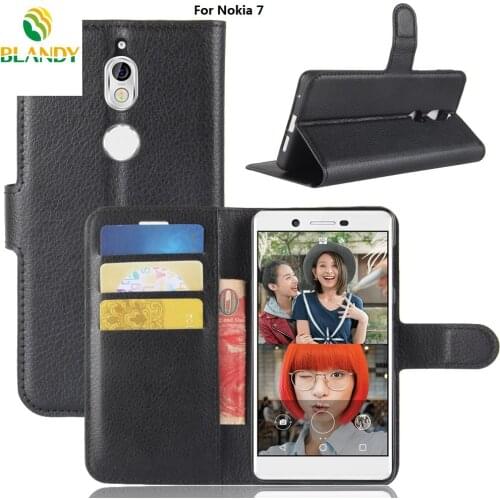 100pcs/lot For Nokia 1 plus Lychee Wallet Leather Case Stand With Card Holder For Nokia 4.2 7 7 plus