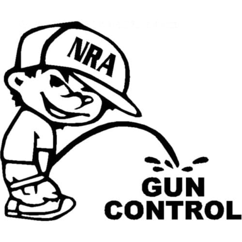 14.5cm*12cm Car Styling Bad Boy Pee Gun Control NRA Window Stickers Laptop Suitcase Helmet Skateboard Sticker