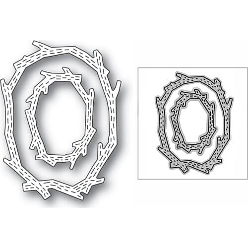 New Stitched Branches Ringed Wood 2020 Metal Cutting Dies for DIY Scrapbooking Decor and Card Making Embossing Craft No Stamps