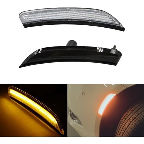 2X Front Amber LED Side Marker Lights Lamp For Chrysler 200 Sedan 2015 2016 2017 2018 2019 Smoked/Clear