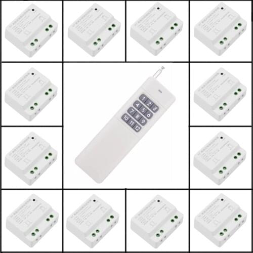 3000M Long Distance AC 110 V 220 V 12 CH 12CH RF Wireless Remote Control Switch System,Transmitter + Receiver, 433 MHz