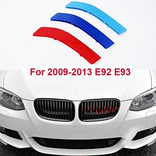 3D Front Grill Trim Strip grille Cover Stickers For BMW E92 E93 2009-2013
