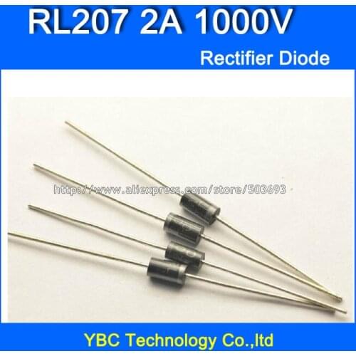 500pcs/lot RL207 2A/1000V Rectifier Diode Fast Recovery Diode Big Power and Long Pins