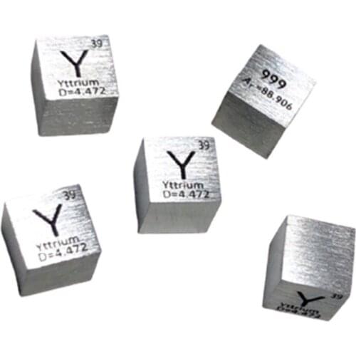 99.9% High Purity Yttrium Rare Earth Metal Y 4.47g Carved Element Periodic Table 10mm Cube