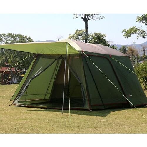 Alltel Ultralarge Double Layer 5-8 Person Use One Hall One Bedroom Waterproof Windproof Super Strong Camping Tent Large Gazebo