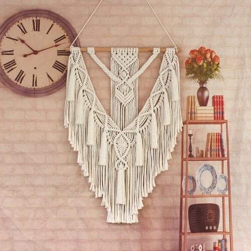 Bohemian Tapestry Macrame Woven Wall Hanging Tapestry Geometric Art Tapestries Beautiful Apartment Dorm Room Decoration