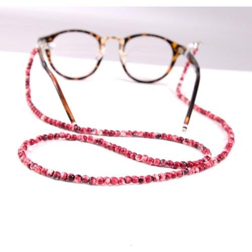 Fashion Natural Stone Bead Glasses Chains Reading Glasses Cord Holder Neck Strap Rope for Eyewear Face Mask Accessories