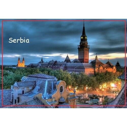 Decoration Gift Photo Magnets 78*54mm Subotica Serbia Metal Wrapped Souvenir Magnets 20085 Tourist Souvenir Gift