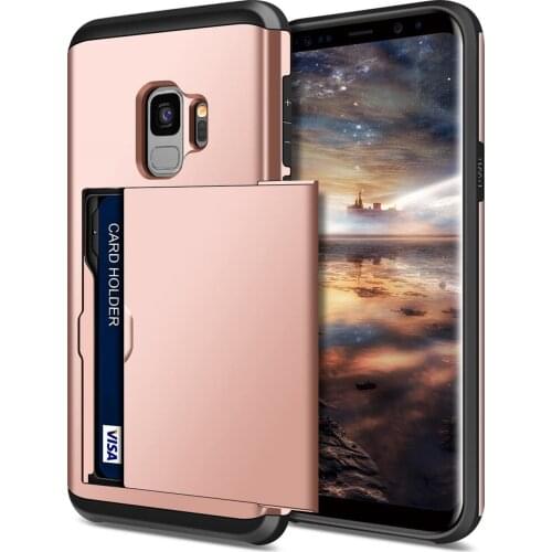 Business Sliding Cover with Card Holde Phone Case For Samsung Galaxy S9 Plus Case For Samsung S10 S20 Plus S10E S20 Ultra Funda