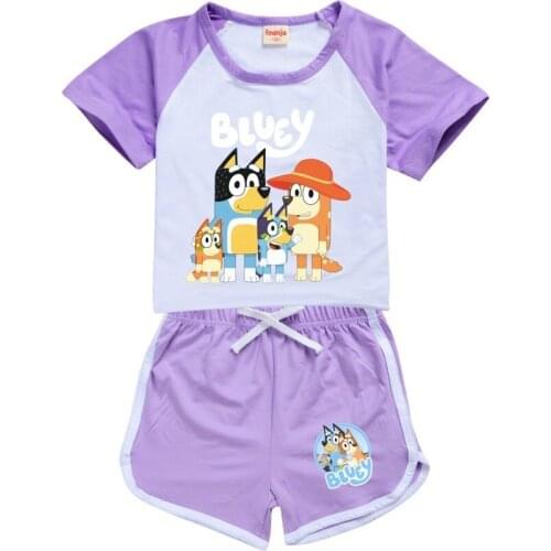 Summer Teen Girls Clothing Set Children Blueye Tops Shorts 2Pcs Kids Outfits Girl Clothes For 4 7 8 12 14 Years Baseball uniform