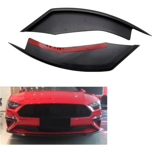 FOR 2018-2020 FORD MUSTANG MATT BLACK FRONT BUMPER WINGLETS FOG LIGHT VENT CANARD