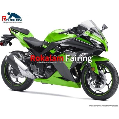 For Kawasaki EX300 2013 2014 2015 2016 Ninja 300R 13 14 15 16 Green Black Motorcycle Fairing Kits (Injection Molding)