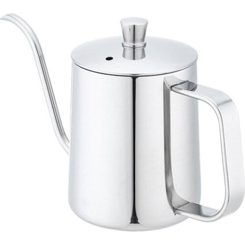 350ml Steel Handle Straight Body Hand Wash Pot 304 Stainless Steel Long Mouth Narrow-Mouth Pot Coffee Pot