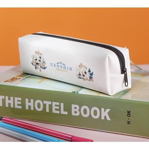 Game Genshin Impact Keqing Venti Klee Fischl Pen Bags Cartoon Pencil Case Storage Bag School Student Supplies Stationery Cosplay