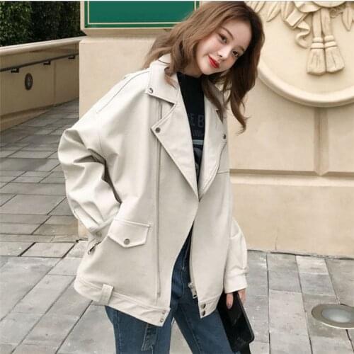 Aelegantmis-Ladies Faux Fur Loose Coat Motorcycle Jacket Jacket Punk Streetwear Early Spring 2021