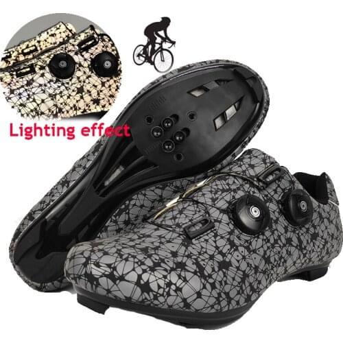 Road Bike Shoes Men Sapatilha Ciclismo Mtb Cycling Sneakers Breathable Self-locking Lighting Effect Outdoor Bicycle Riding Shoes