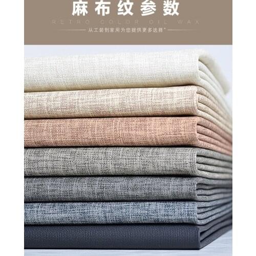Linen leather fabric soft bag background wall decoration cloth sofa furniture seat PU artificial leather