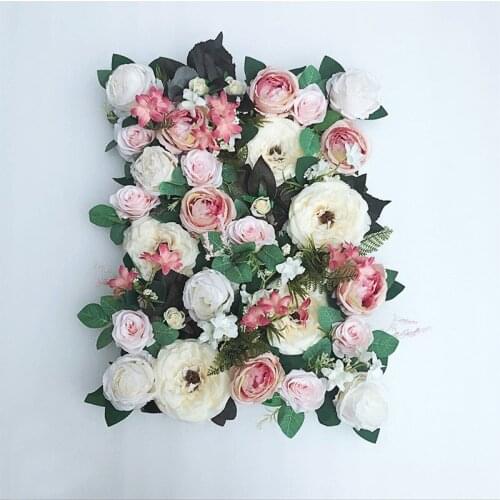40*60cm Luxury customize silk hydragea artificial flower wall panel grass base DIY backdrop wedding arch decor flower wall art