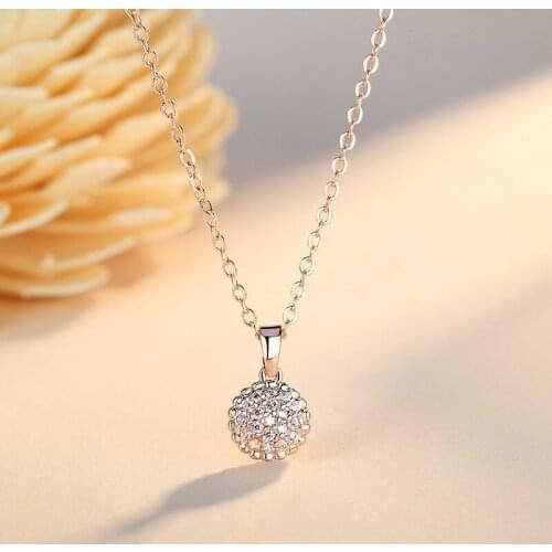 New Products round Full Diamond Clavicle Chain Female 18K Gold Zircon Necklace Fashion Simple Necklace Factory Direct Sales