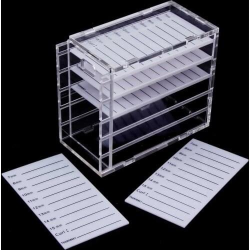 5Layers Eyelash Storage Box Organizer Acrylic Lash Plate Storage Holder Case Grafting Eyelash Display Transparent Box Dropship