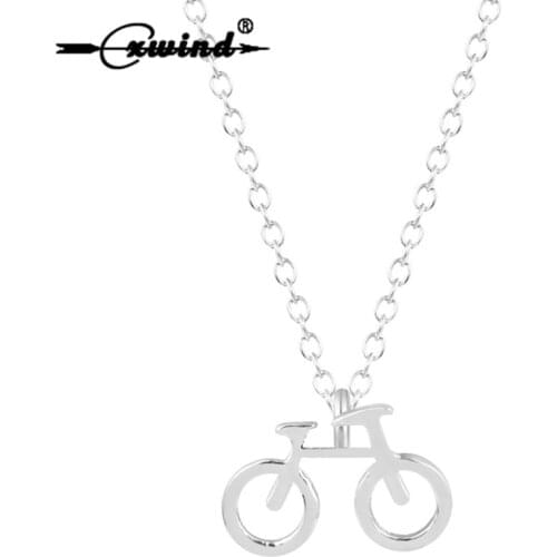 Cxwind Bicycle Necklace Charm Bike Pendants Necklaces Tricycle Sport Chain Necklace Bicycle Choker for Women Jewelry bijoux