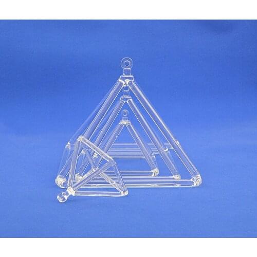 HF 4 " 7 " Combined Crystal Singing Pyramid 2 Pieces For Yoga Spirit