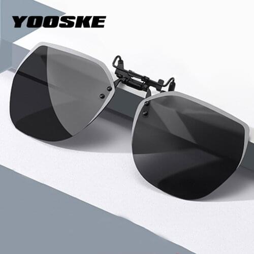 YOOSKE Polarized Sun Glasses Men Driving Night Vision Clip On Sunglasses Women Photochromic Driving Goggles