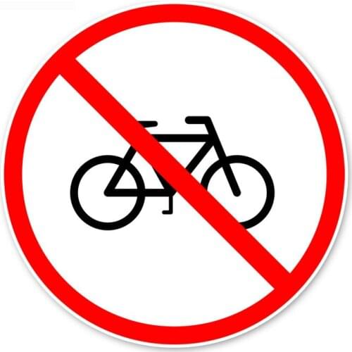 Dawasaru Warning No Bicycle Parking Car Sticker Waterproof Decal Laptop Truck Trunk Motorcycle Auto Accessories PVC,12cm*12cm