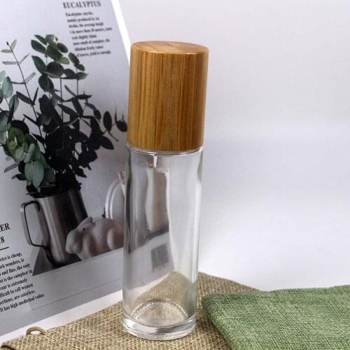 60ml Clear Glass Lotion Bottles with Pump Cosmetics Contanier with Bamboo Lid