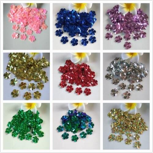 Multi-color DIY decorative sequins such as 14mm concave plum blossoms, Qumei hand-stitched beads, color-plated pink