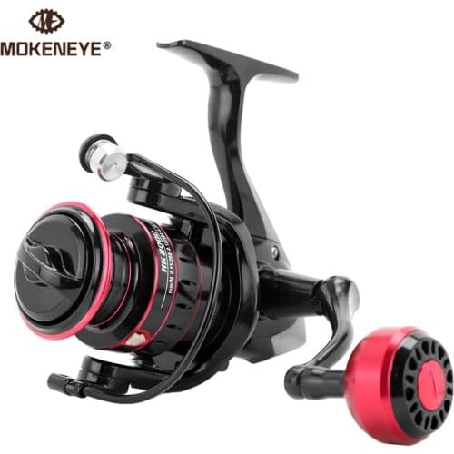 MOKENEYE 8KG Max Drag Fishing Spinning Reel With Metal Spool Handle 5.2:1Gear Ratio CNC Handle Beveled Line Cup With Metal Alarm