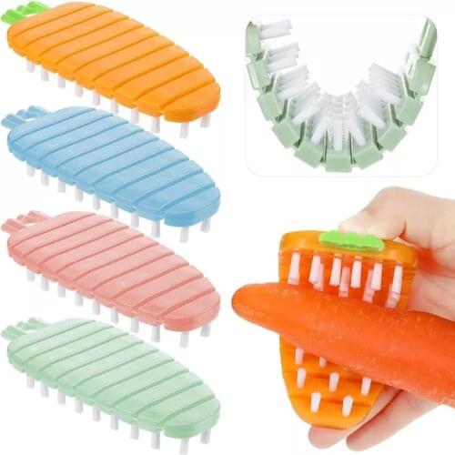 Carrot-shaped Cleaning Brush Fruit Vegetable Brush Easy for Potato Home Gadget Kitchen Useful Cleaning Brush Fruit Cleaning Tool