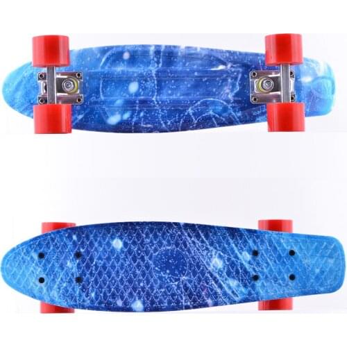 Galaxy Style Print 22 inch fish skate board mini cruiser Longboard Skateboard Starry Sky Pattern Mini Board for Outdoor Sport