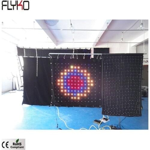 Flyko High Quality Folding Led Display led video fabric P80mm 1x1m free blue movie video for Disco entertainment fashion theater night club