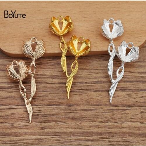 BoYuTe (20 Pieces/Lot) 54*26MM Alloy Flower Materials DIY Jewelry Accessories for Ancient Palace Hair Jewelry Making